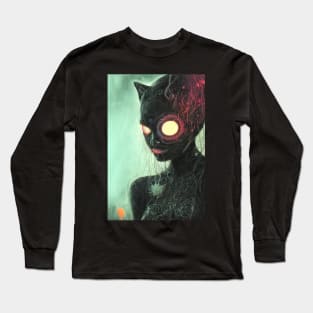 cat woman cyberpunk Long Sleeve T-Shirt